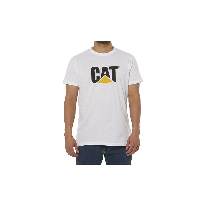 Caterpillar Clothing PK - Caterpillar Original Logo Mens T-Shirts White (031825-LUG)